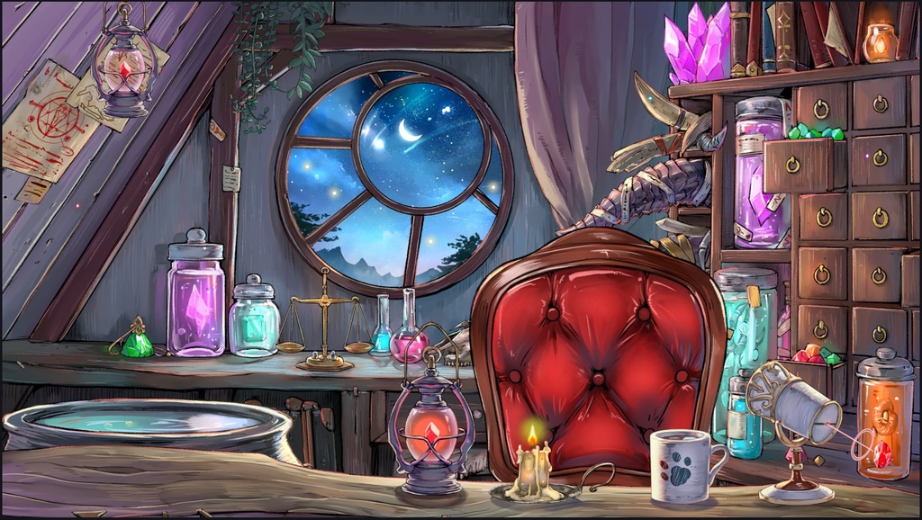 魔法使いの部屋-動く配信素材セット ハロウイン素材配布