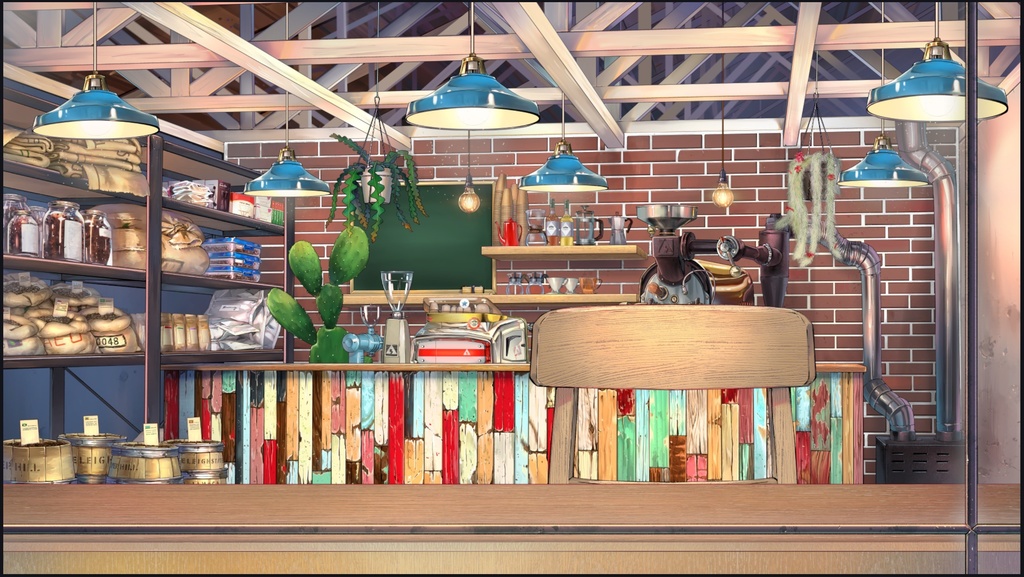 多肉植物のカフェ動く配信素材セット