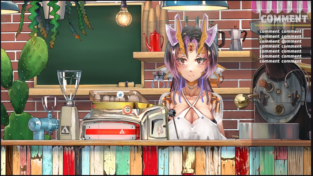 多肉植物のカフェ動く配信素材セット