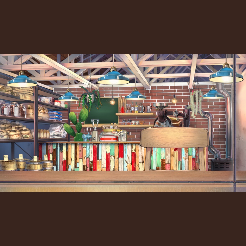 多肉植物のカフェ動く配信素材セット