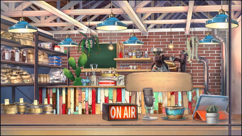 多肉植物のカフェ動く配信素材セット