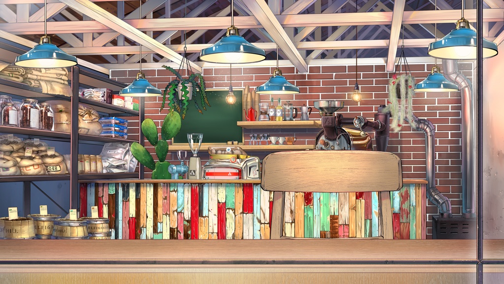 多肉植物のカフェ動く配信素材セット