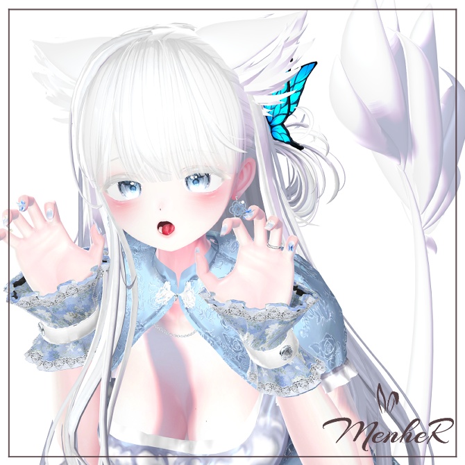 髪の毛みたいなケモ耳とよくわからないおまけの尻尾