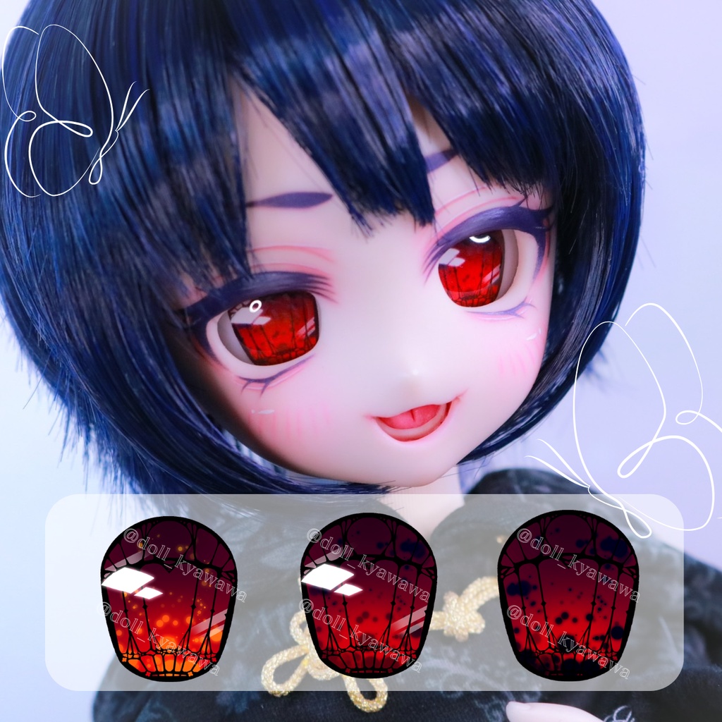 【カボションアイ】新色◆蝶の窓辺アイ：20ｍｍ相当