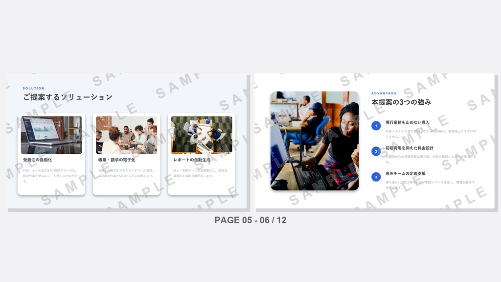 営業提案書テンプレート|写真で説得力を上げる12枚の型【写真込み・書き換えるだけ】