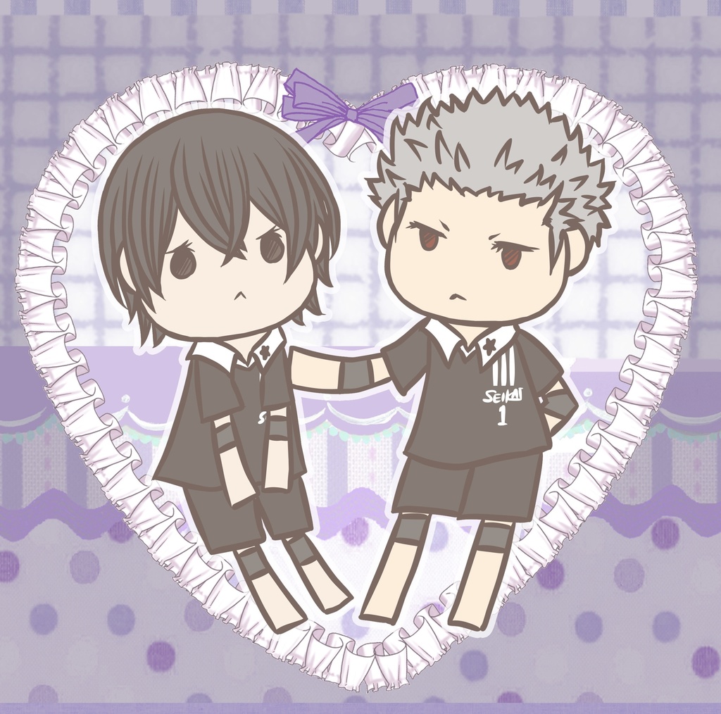 王井、高宵、ふわしばハート缶バッジ