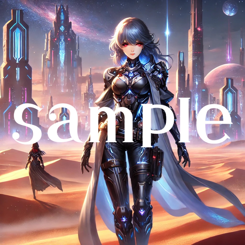 「 砂漠の守護者：未来を見据える戦士」「The Guardian of the Desert: A Warrior with Eyes on the Future」