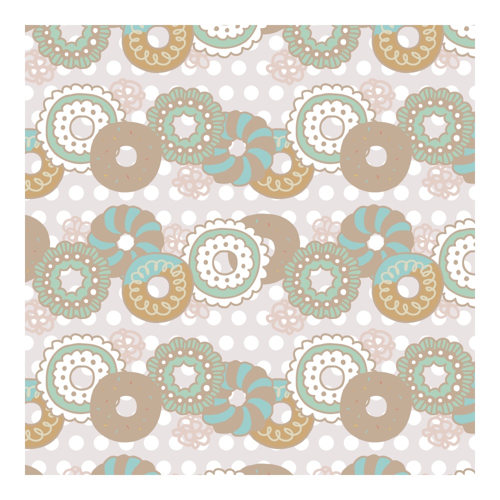 スイーツPOPシームレスパターン素材集(ドーナツ・アイス・ハートクッキー/全30種)