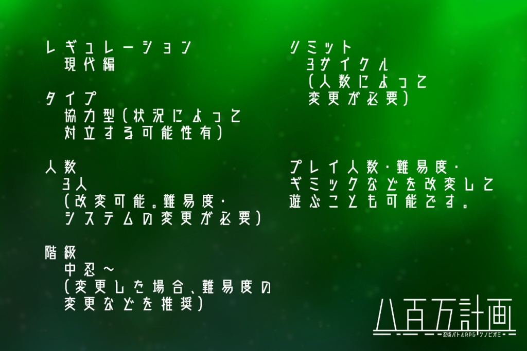 【シノビガミ継続向けシナリオ】八百万計画