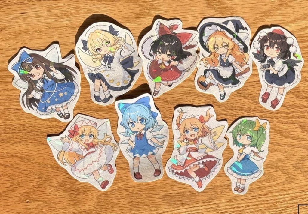 【東方Project】妖精大戦争　キラキラ　ラメシール　9枚セット