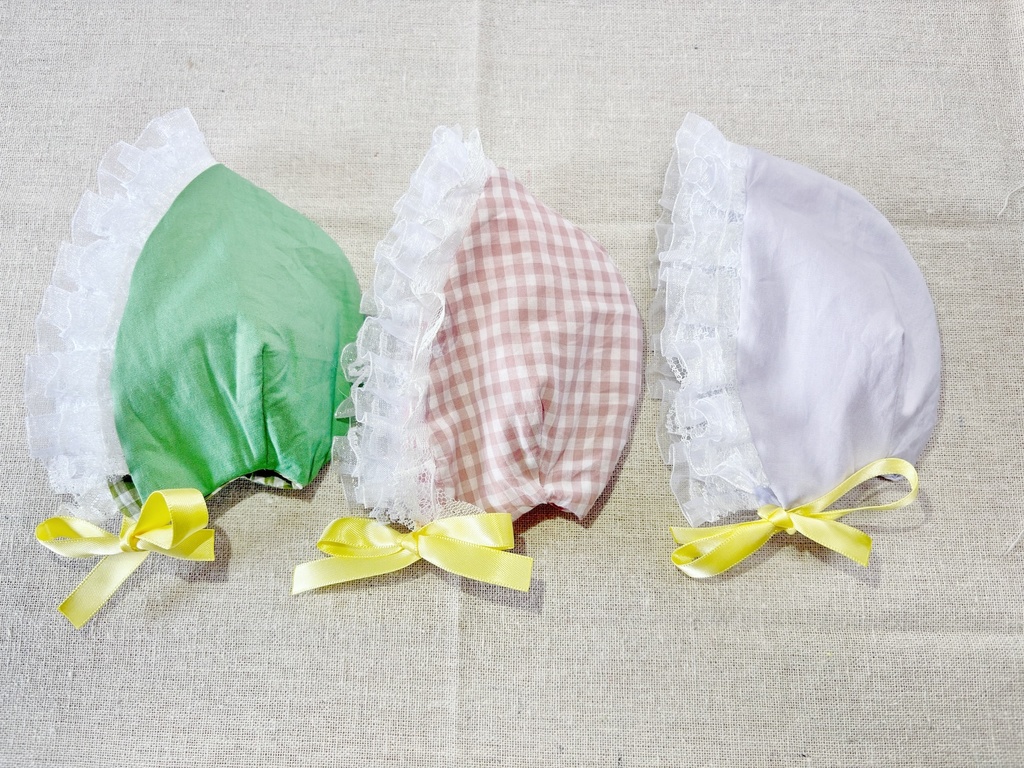 リバーシブルボンネット (ぬいぐるみ用ベビー帽子)(全3色)