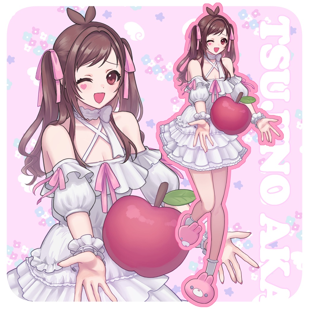 フチ色つき！辻野あかりアクスタ(ツインテホワイト衣装)