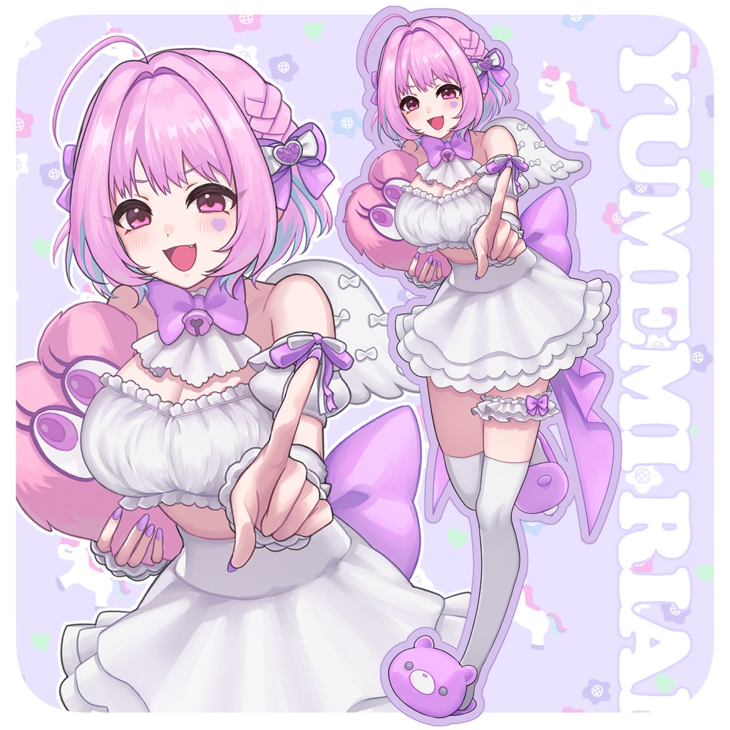 フチ色つき！夢見りあむアクスタ(ハーフツインテホワイト衣装)