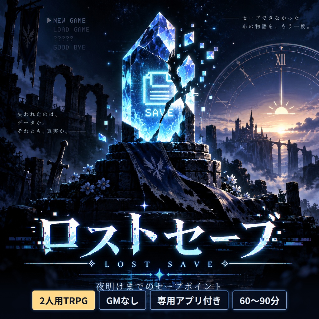 【2人用・GMなしTRPG】ロストセーブ　夜明けまでのセーブポイント【専用アプリ付き・ココフォリア対応】