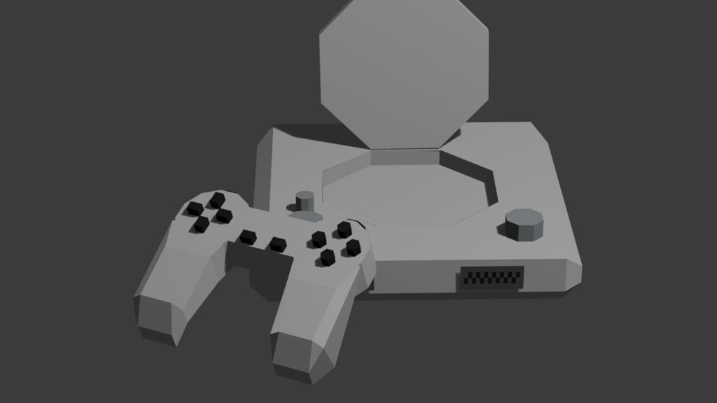 Low Poly Retro Game Controller and Console 2-for-1 3D Model Set