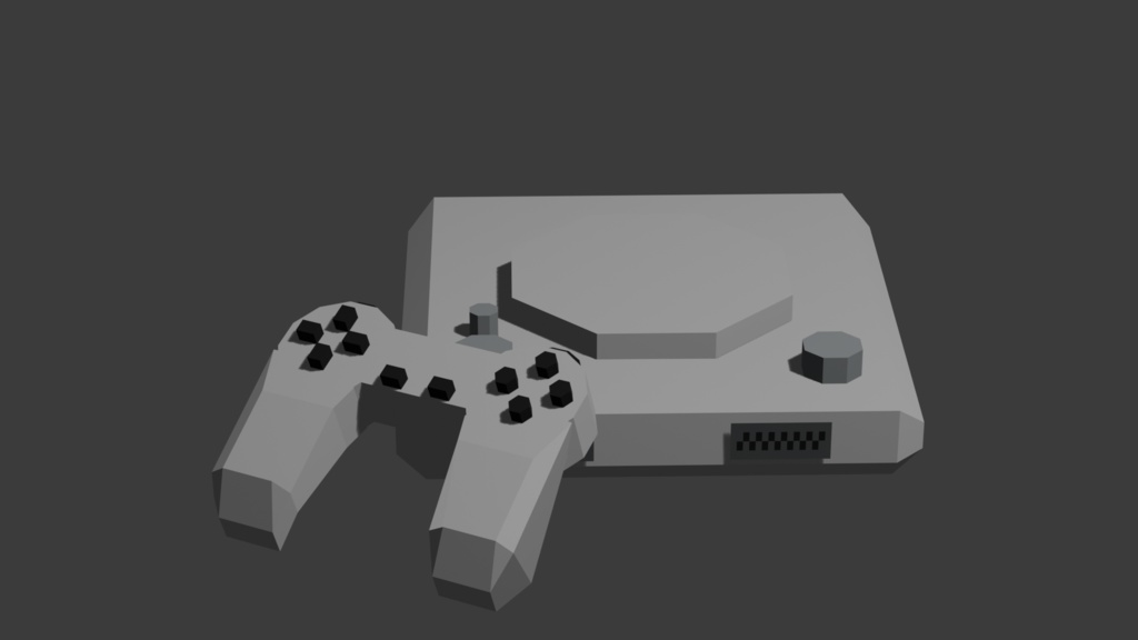 Low Poly Retro Game Controller and Console 2-for-1 3D Model Set