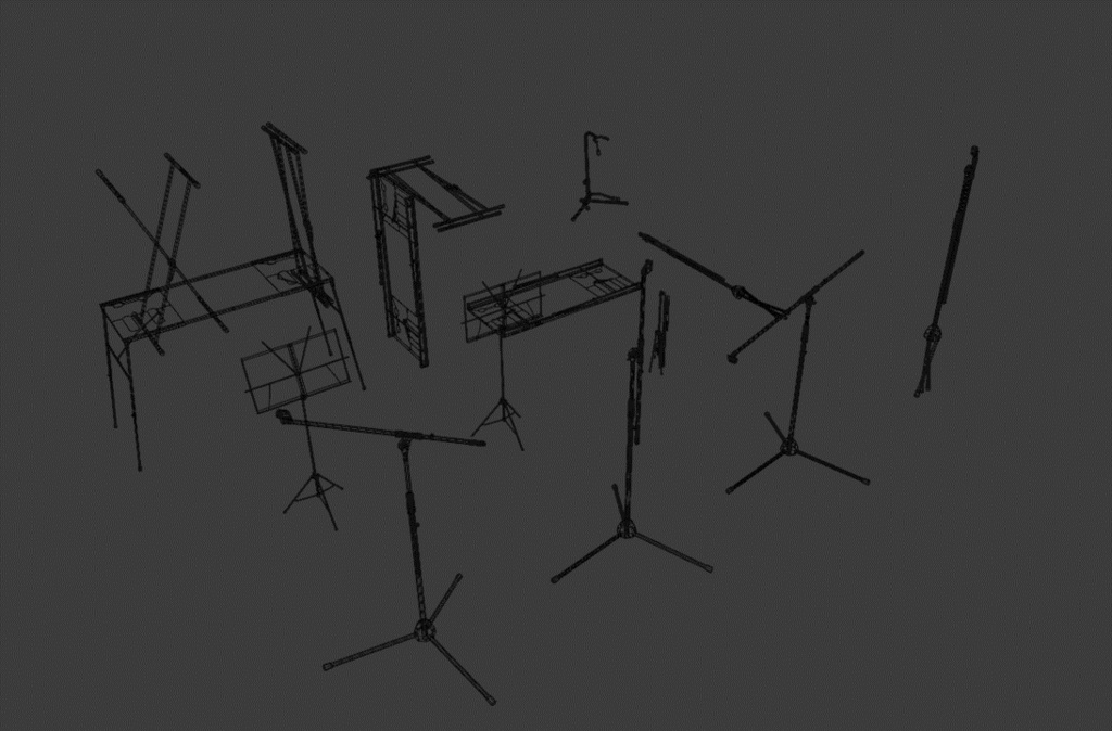 【3Dモデル】楽器スタンドセット