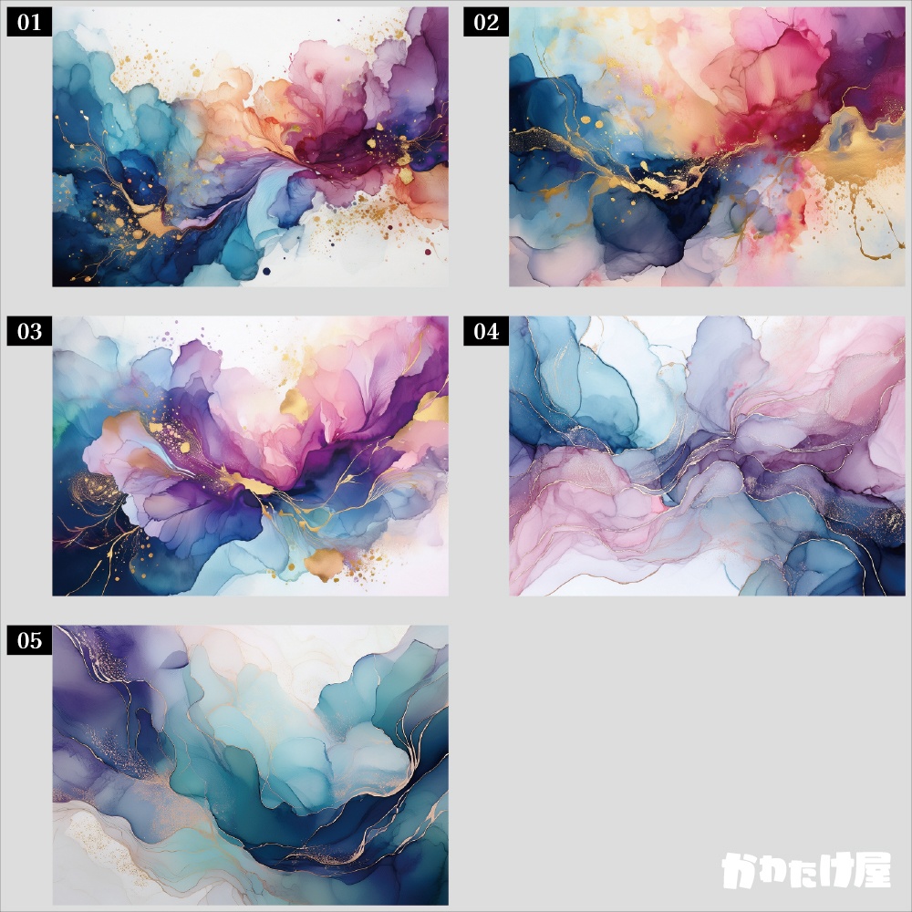 【印刷可】アルコールインクアート風素材01