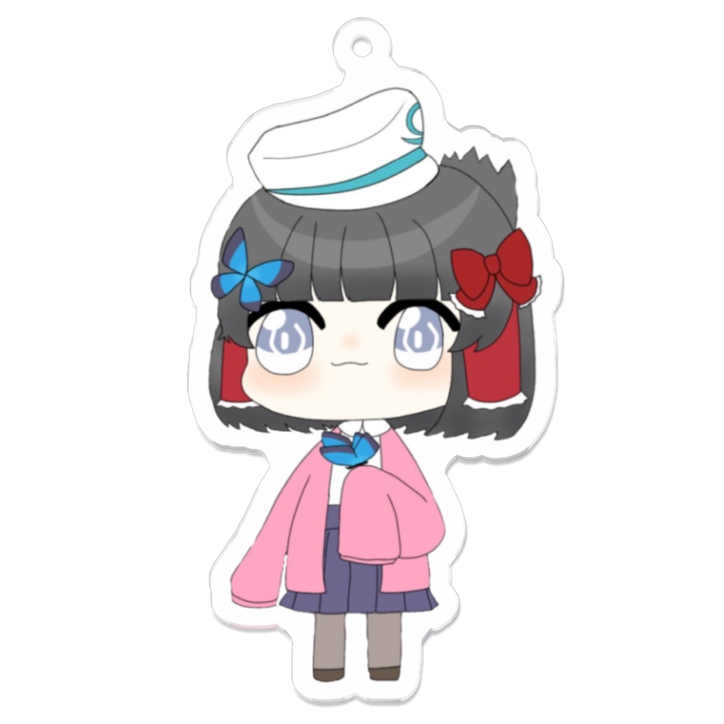 アクリルキーホルダー 蝶花