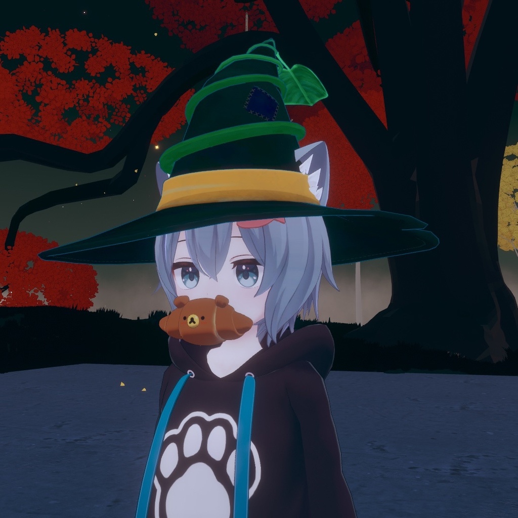 ふわかわ♡緑の魔女ぼうし*VRChatアクセ&3Dモデル // Green Witches Hat VRC Accessory and 3d Model