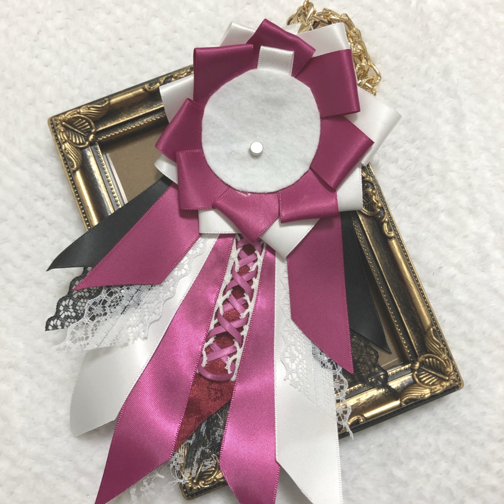 缶バッジ用ロゼット　ワインレッド