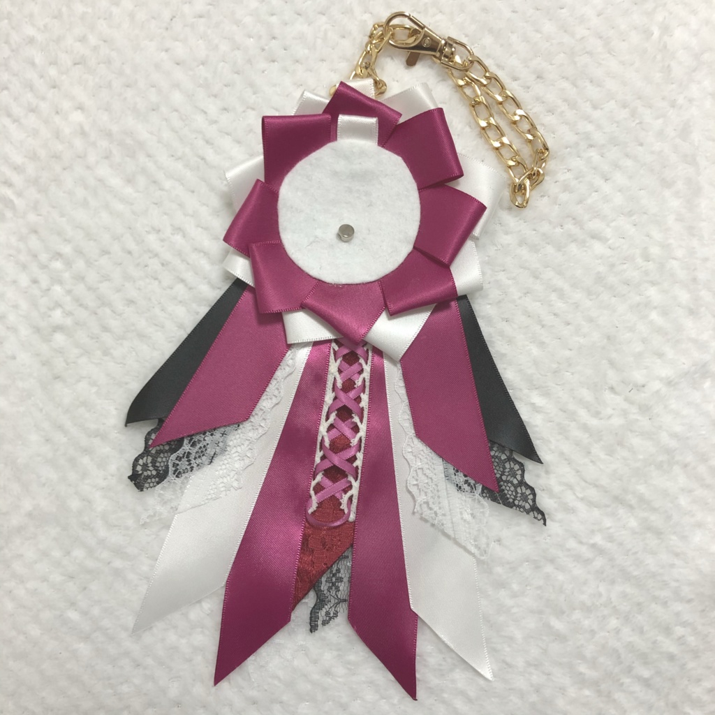 缶バッジ用ロゼット ワインレッド