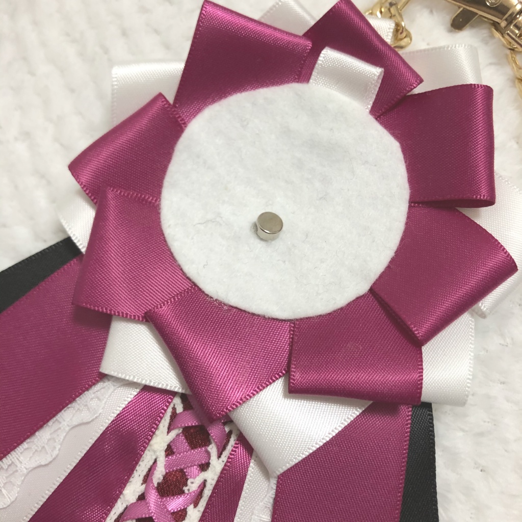 缶バッジ用ロゼット ワインレッド