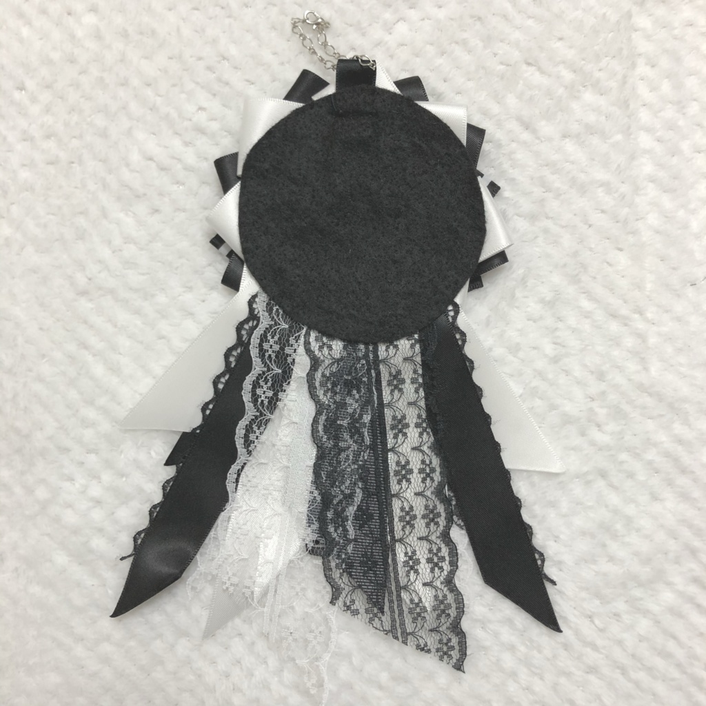 缶バッジ用ロゼット 黒×白 地雷 量産型