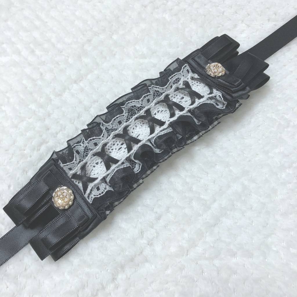 ぬいぐるみ用　ヘッドドレス　黒　ブラック　地雷系