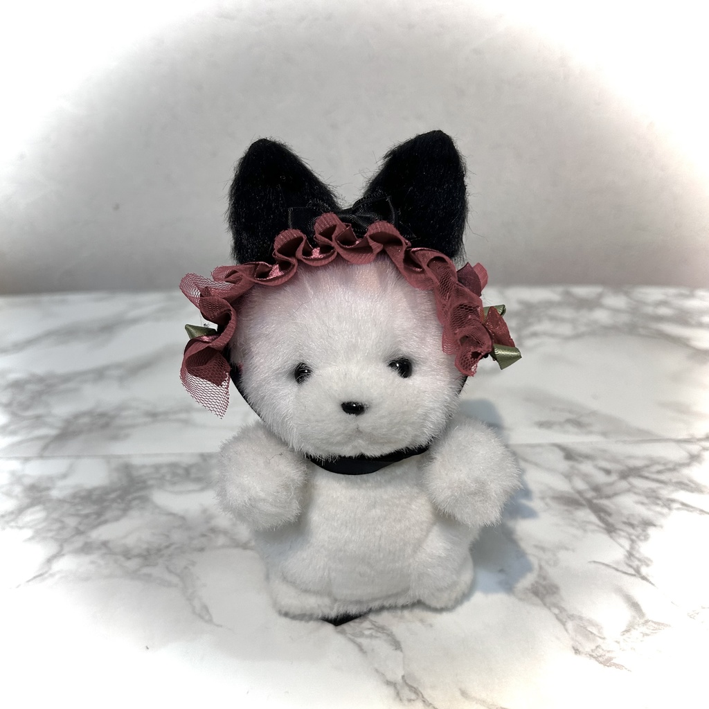 ♡  wine red rose cat headdress