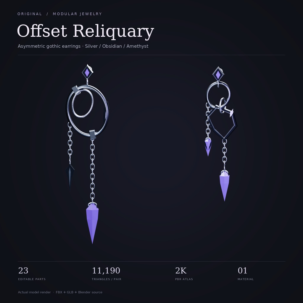 OFFSET RELIQUARY EARRINGS