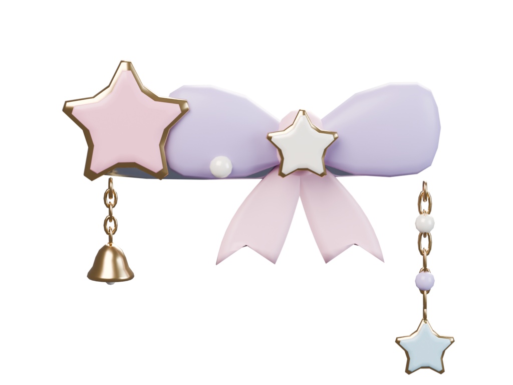 Mallow Orbit ✦ Modular Hair Accessory Set | VRChat / Blender / FBX / GLB