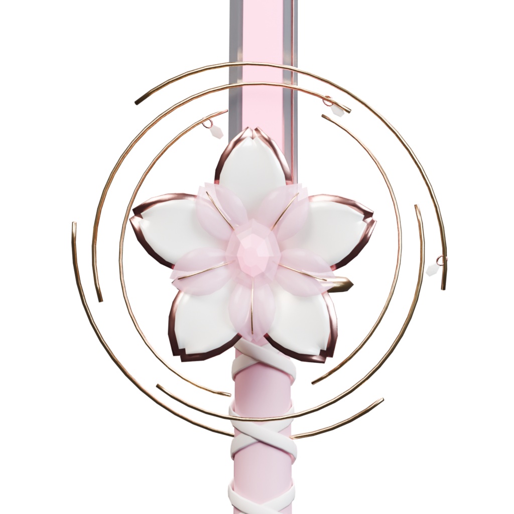 KAREI - Divine Blossom Blade ✦ Animated Fantasy Katana | VRChat / Blender / Unity / FBX