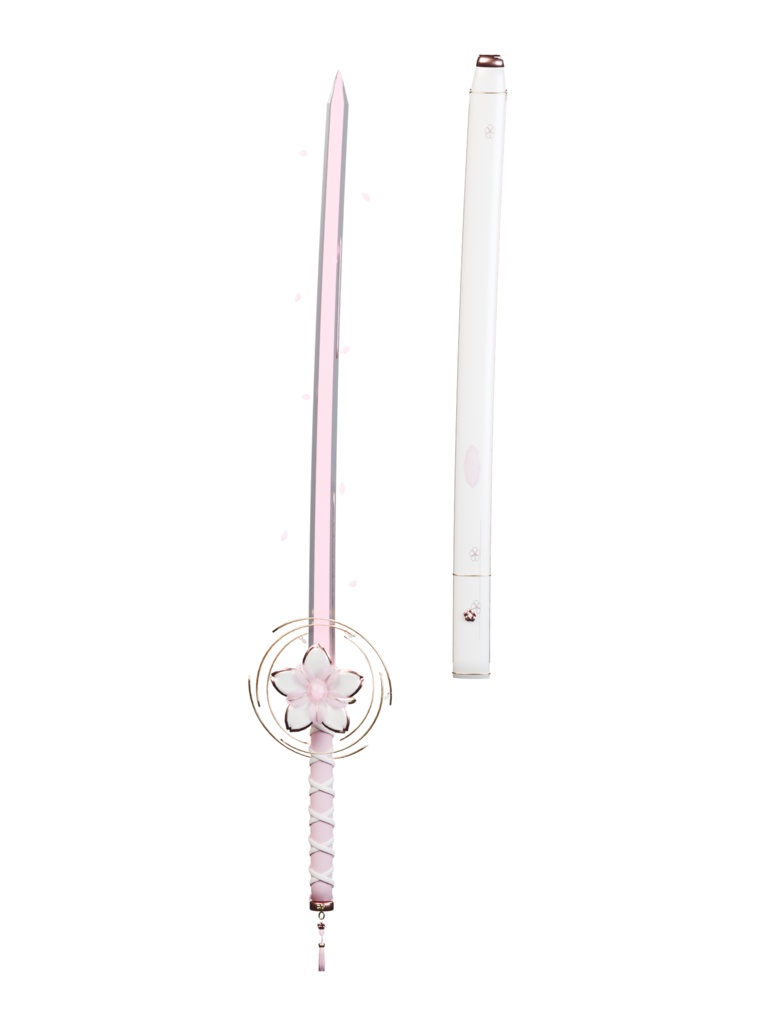 KAREI - Divine Blossom Blade ✦ Animated Fantasy Katana | VRChat / Blender / Unity / FBX