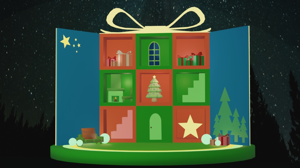 3Dクリスマス仕様ステージ