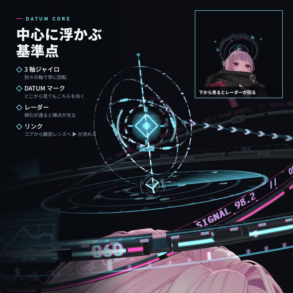 【発売記念セール】観測者のヘイロー Datum Observer【VRChat・MA対応・14色・ライトギミック】