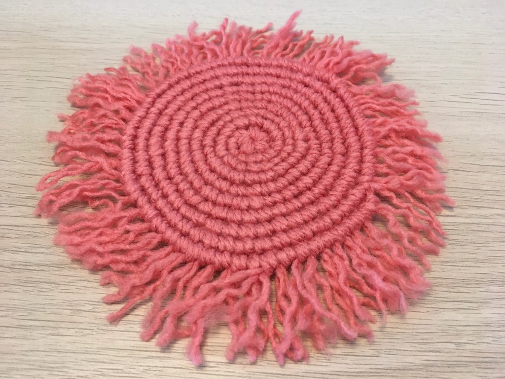 Knit Coaster 毛糸のコースター（細・ピンク）