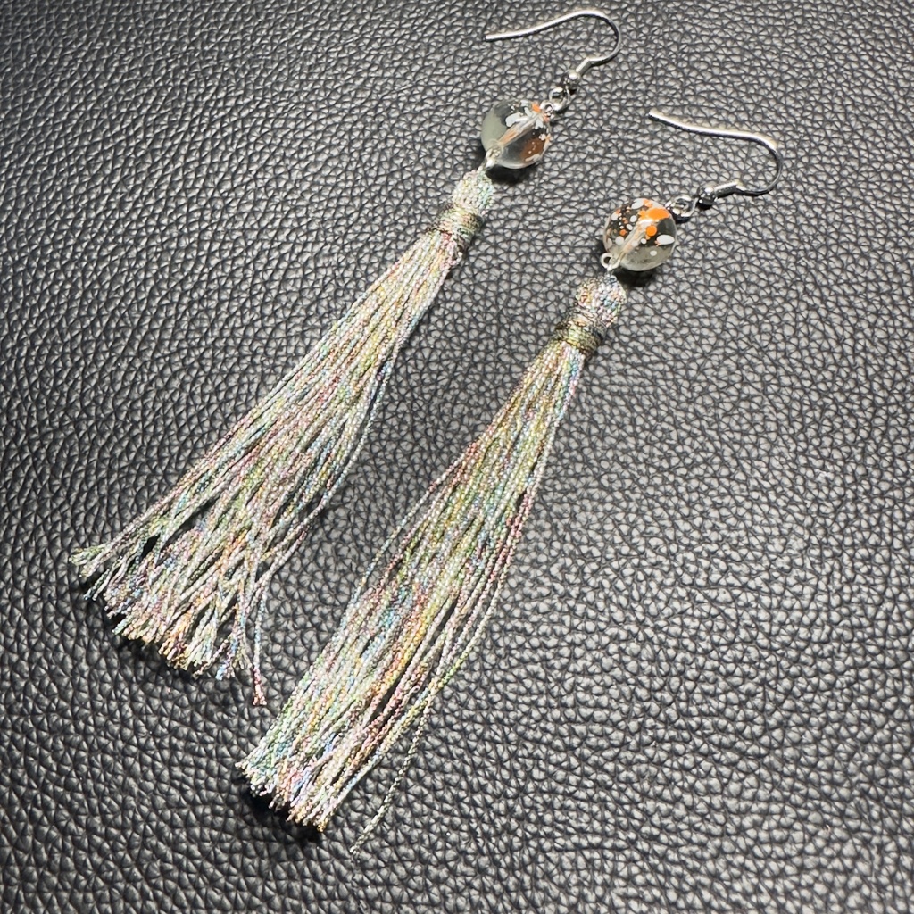 風鈴イメージタッセルピアス 16 【ハンドメイド作品】