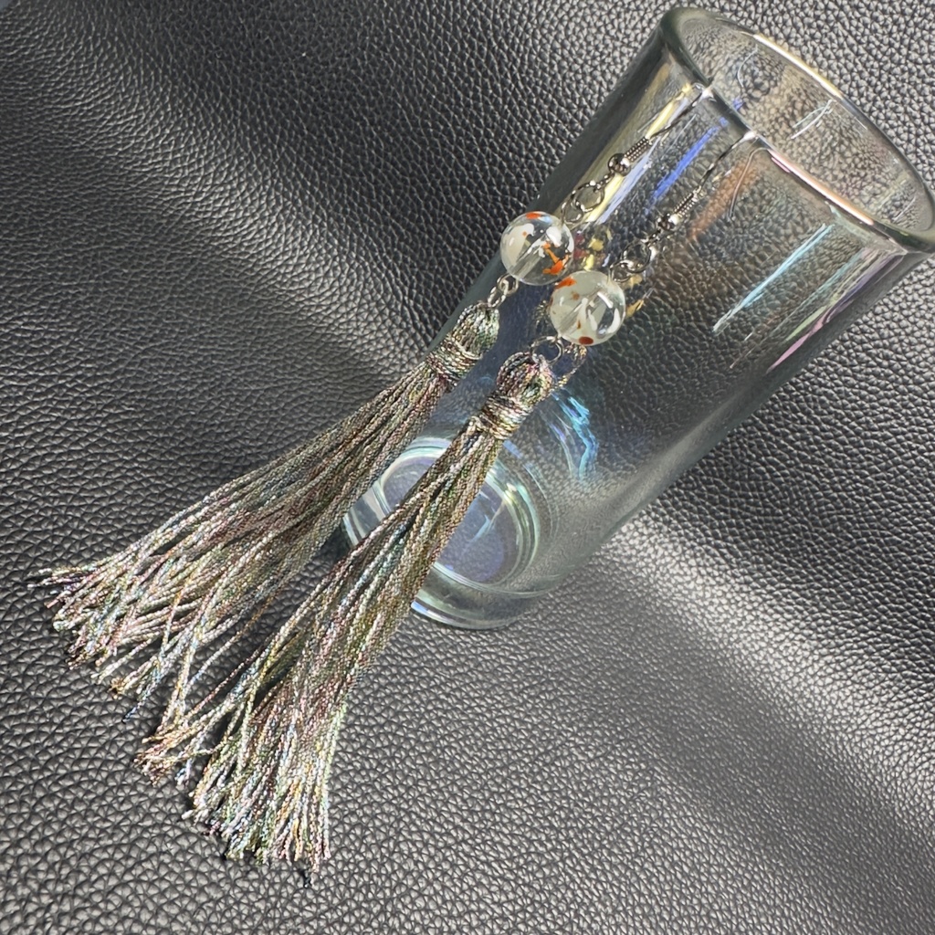 風鈴イメージタッセルピアス 16 【ハンドメイド作品】