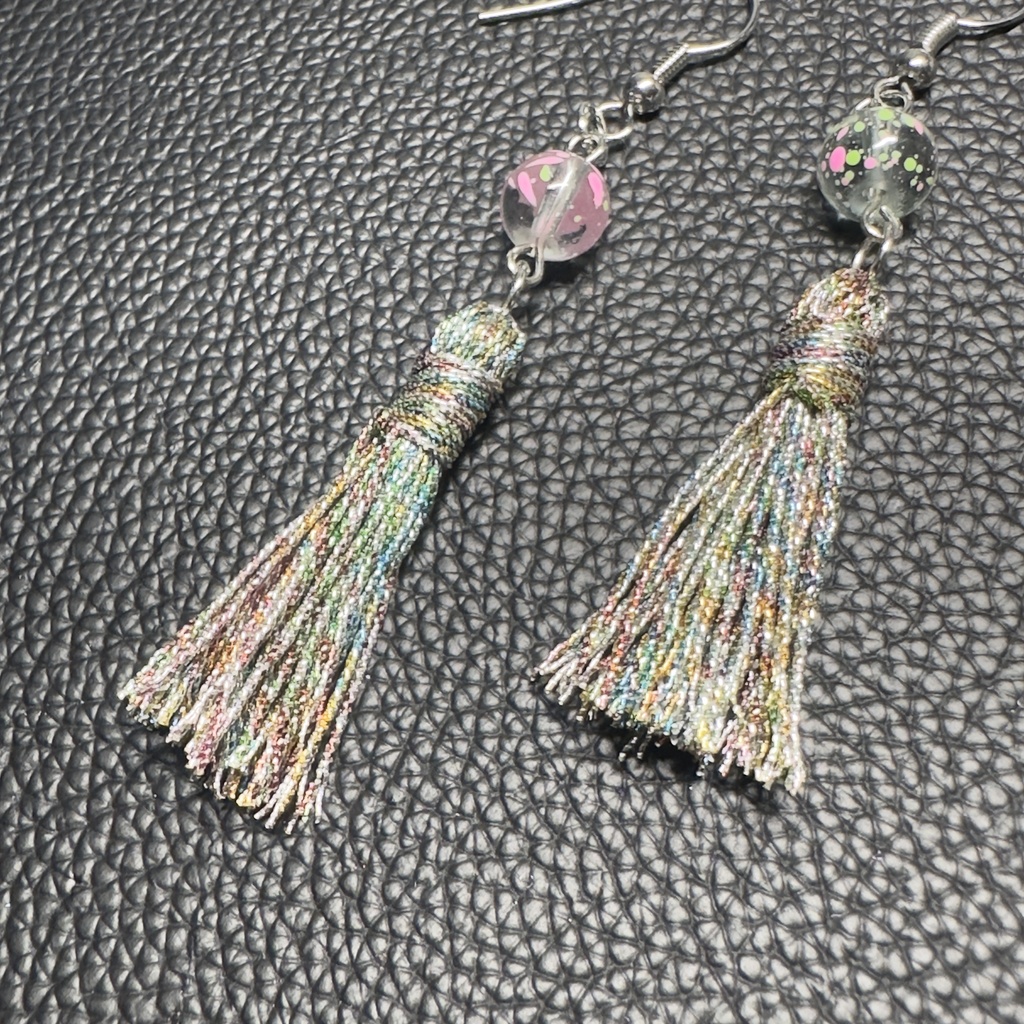 風鈴イメージタッセルピアス 19 【ハンドメイド作品】