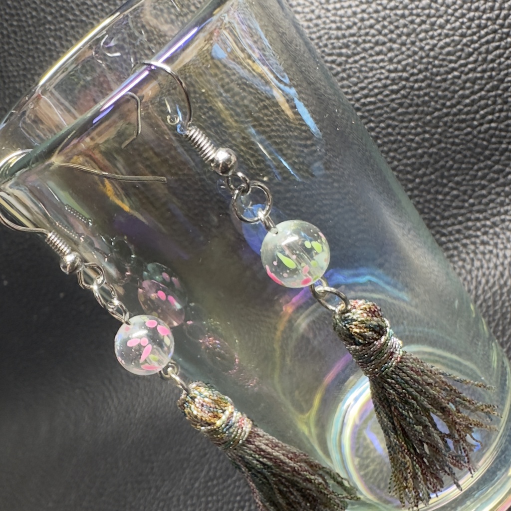 風鈴イメージタッセルピアス 19 【ハンドメイド作品】