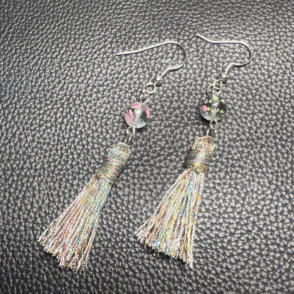 風鈴イメージタッセルピアス 19 【ハンドメイド作品】