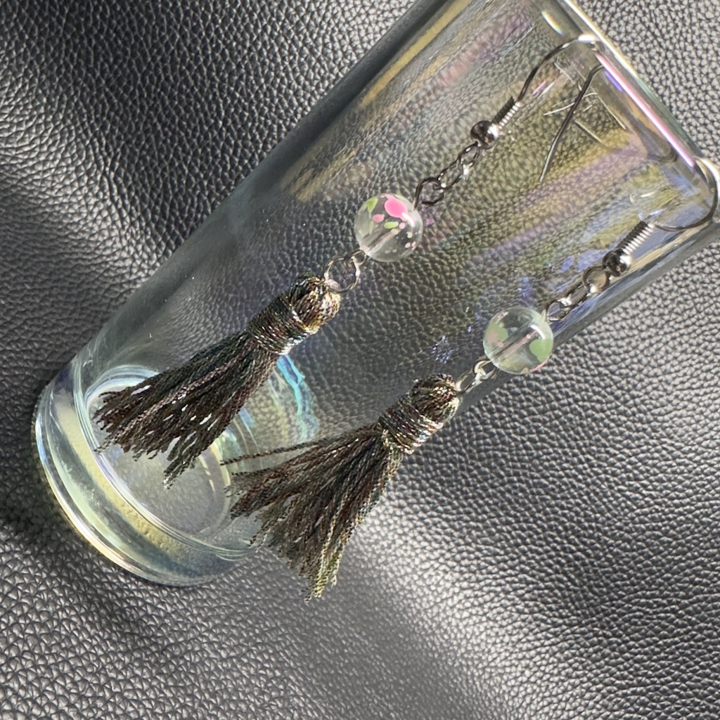 風鈴イメージタッセルピアス 19 【ハンドメイド作品】