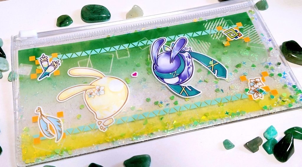 グリッター入りキィ蛍仙霊スライダーポーチ