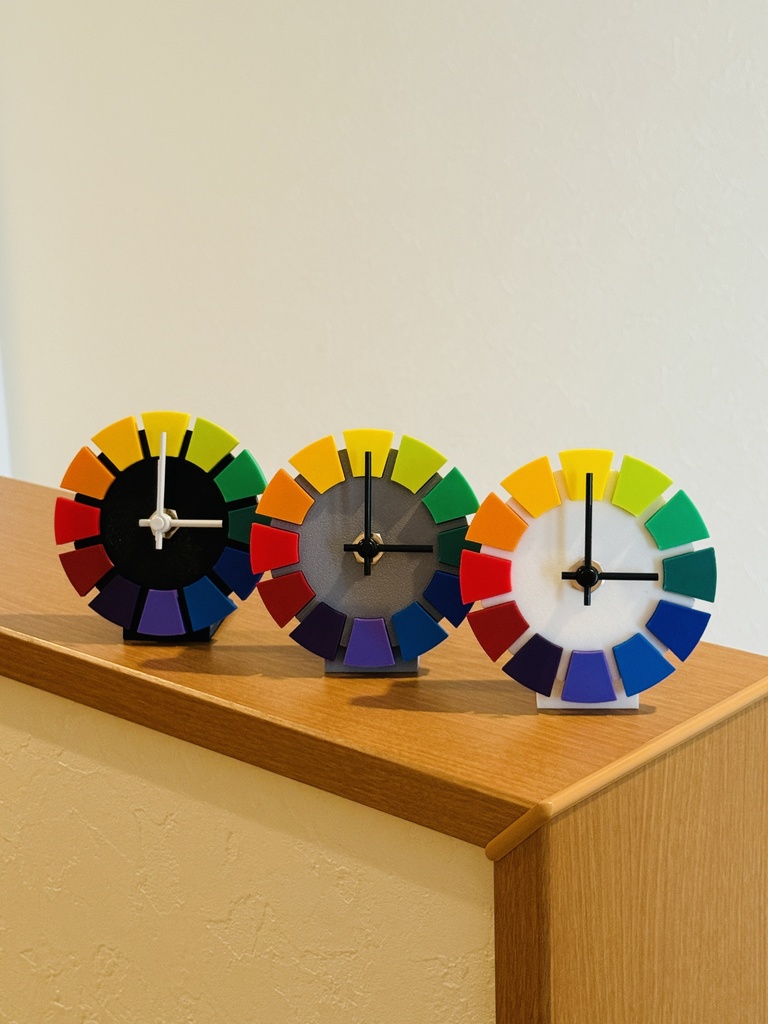 色相環 グレー オリジナル卓上時計