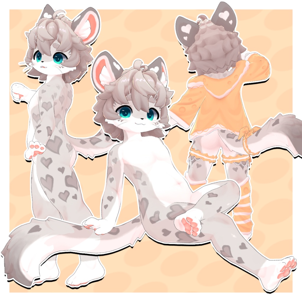 【VRChat/VRM】ChezzPuff -チーズユキヒョウ-【ケモノ】