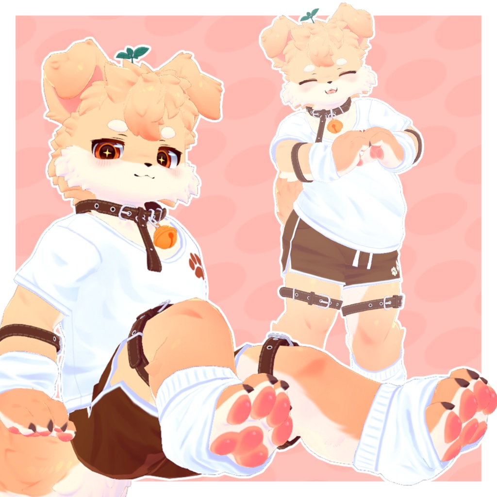 【オリジナル3Dモデル】Puruwuff【VRChat/VRM対応・ケモノ】
