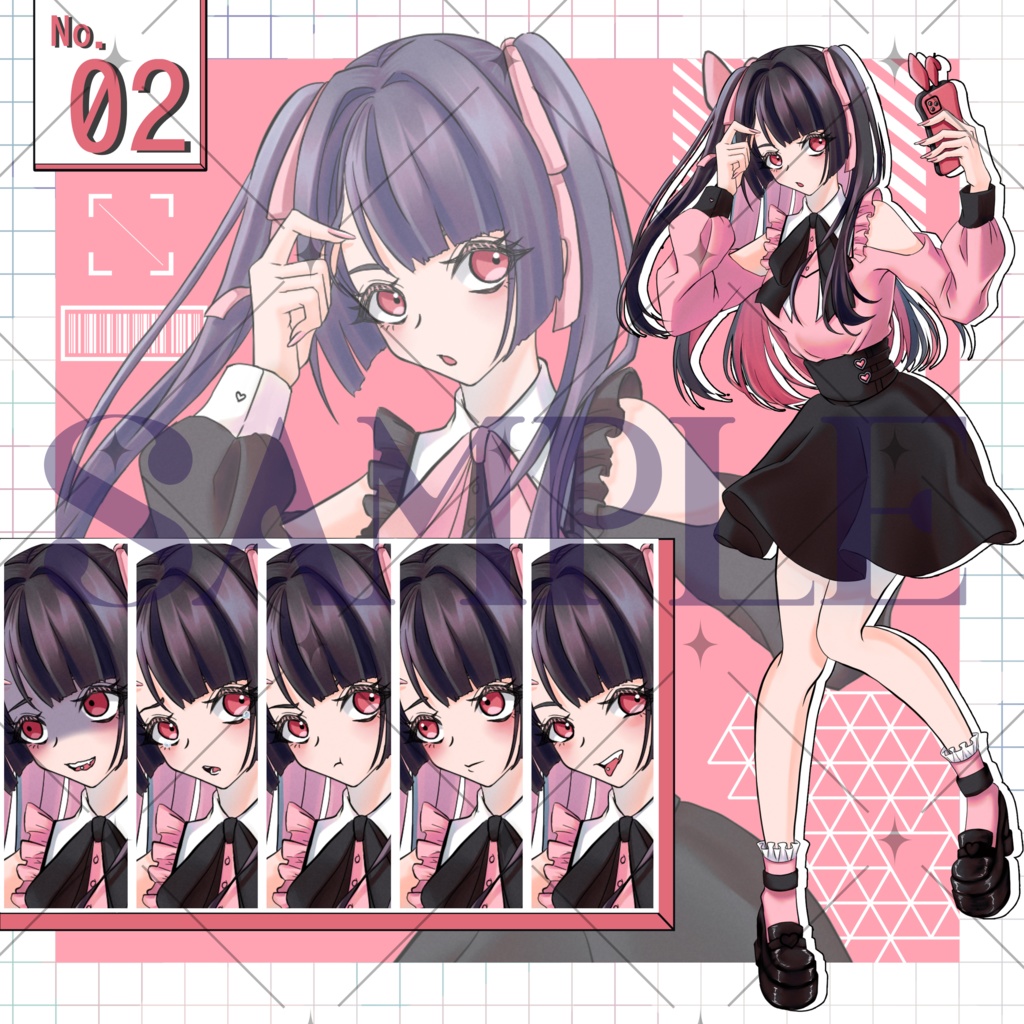 立ち絵¦No.2 無料版あり┊髪型2種┊色違い