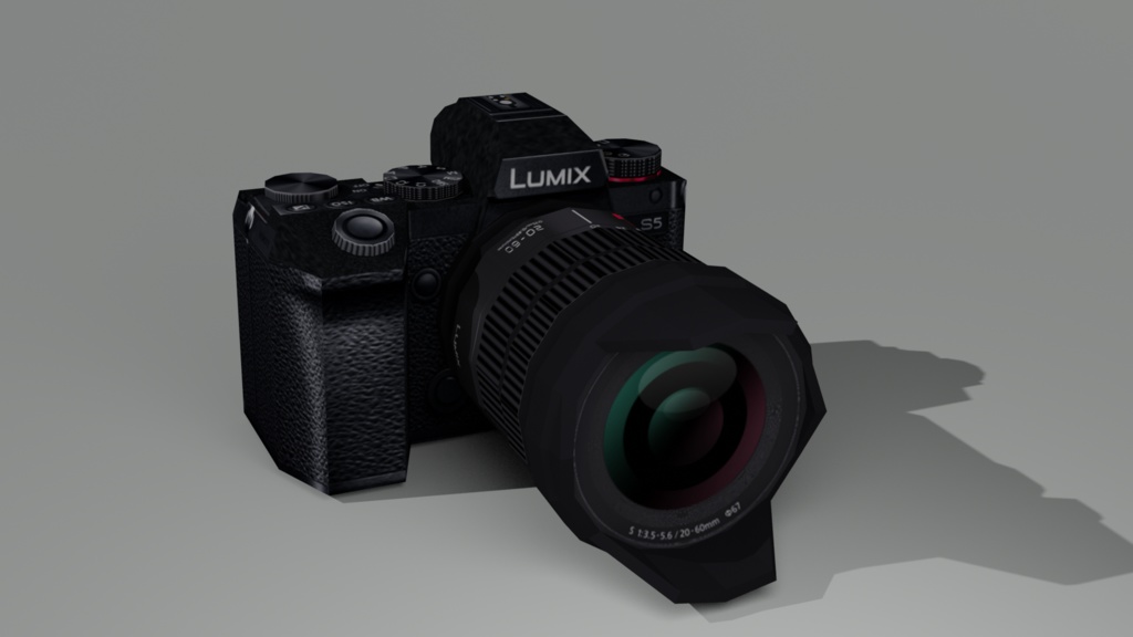 【VRChat等に】LUMIX S5 + LUMIX S 20-60mm F3.5-5.6 カメラ3Dデータ