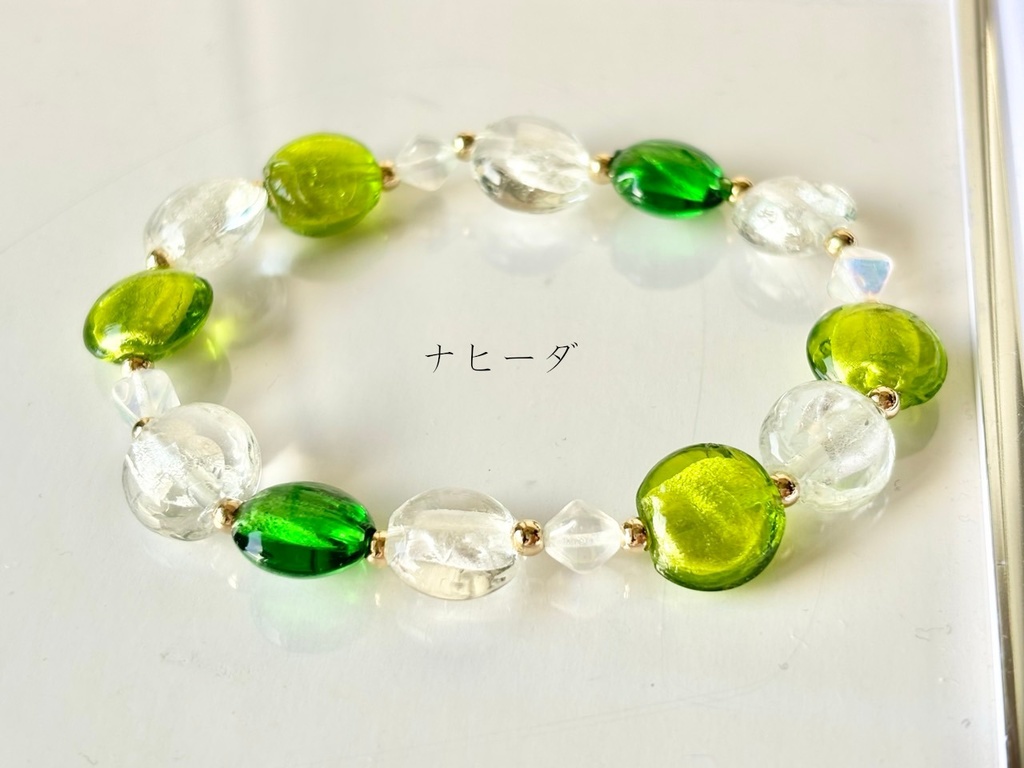 【ブレスレット】ランプワークビーズのブレスレット~七神~